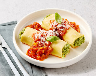 Spinach & Ricotta Cannelloni with Napoli Sauce
